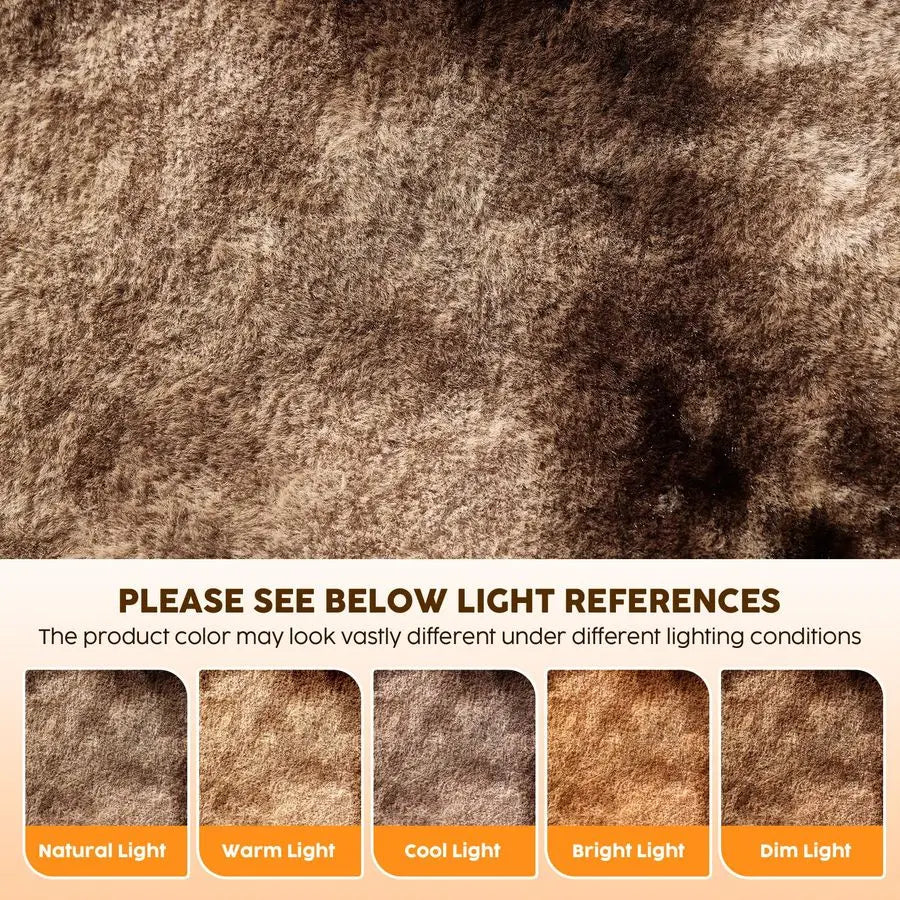 Faux Fur Soft Heated Throw Blanket