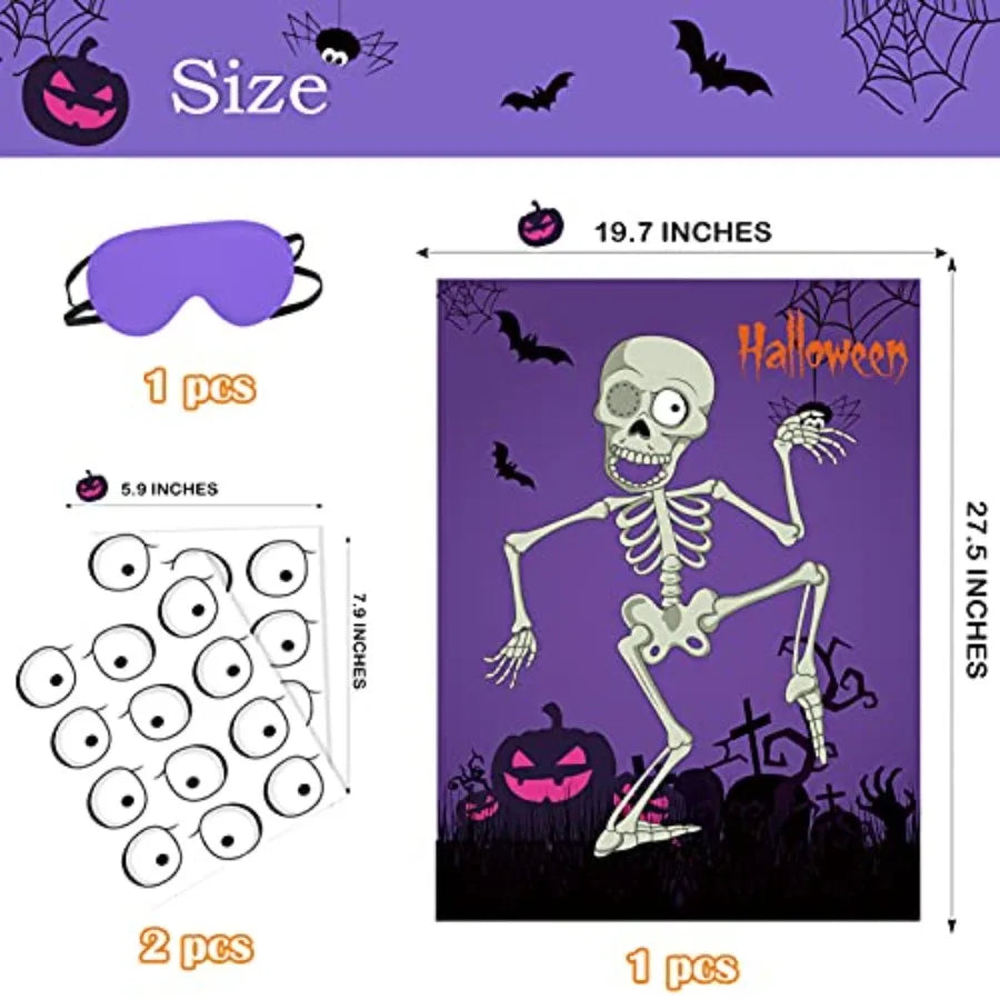 Pin the Eyeball on the Skeleton Poster