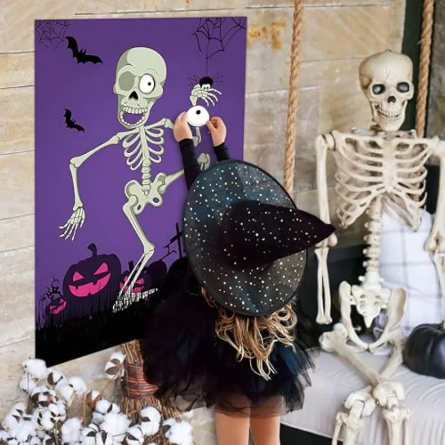 Pin the Eyeball on the Skeleton Poster
