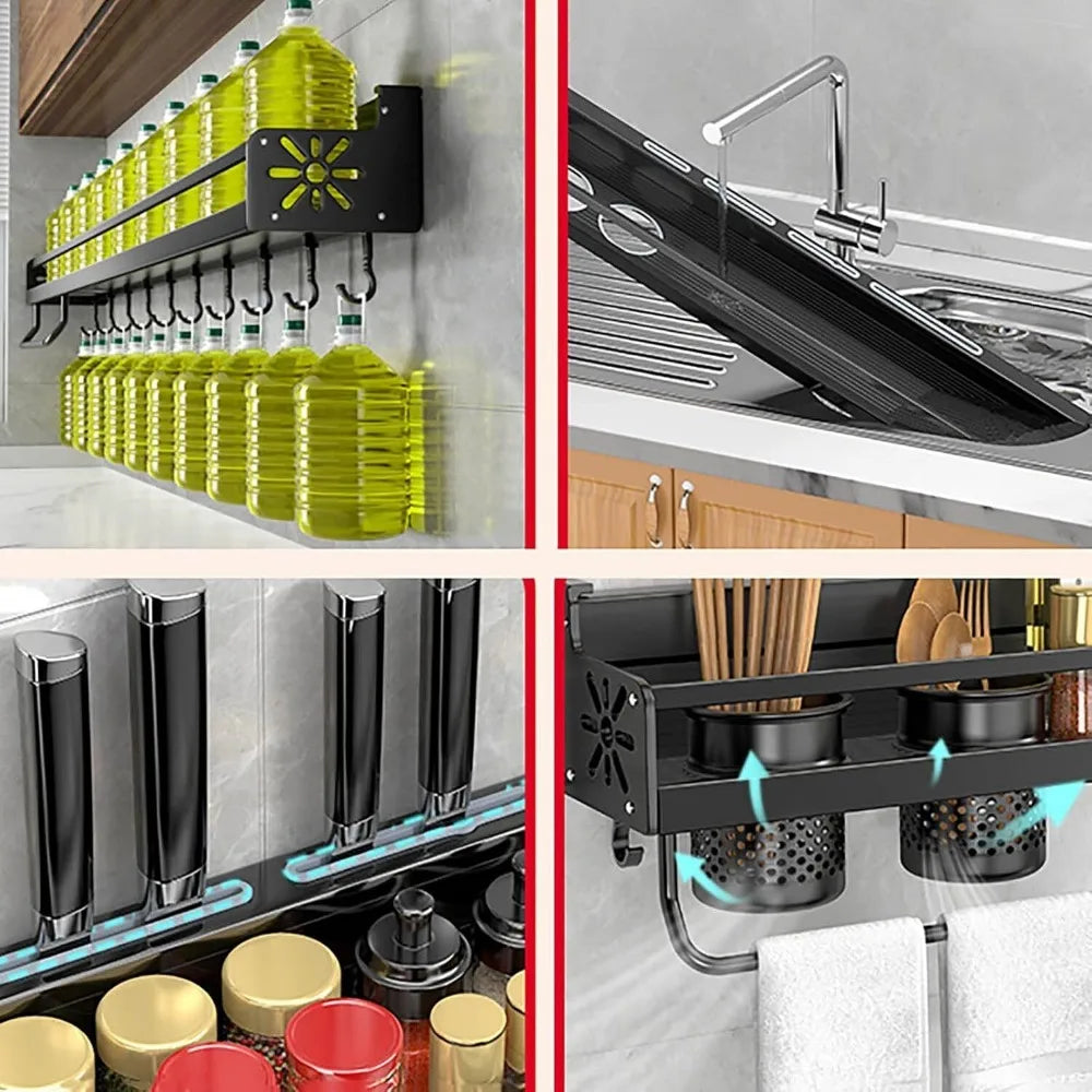 Sleek Wall Organizer, Spices, Knives, Utensils Tidy.