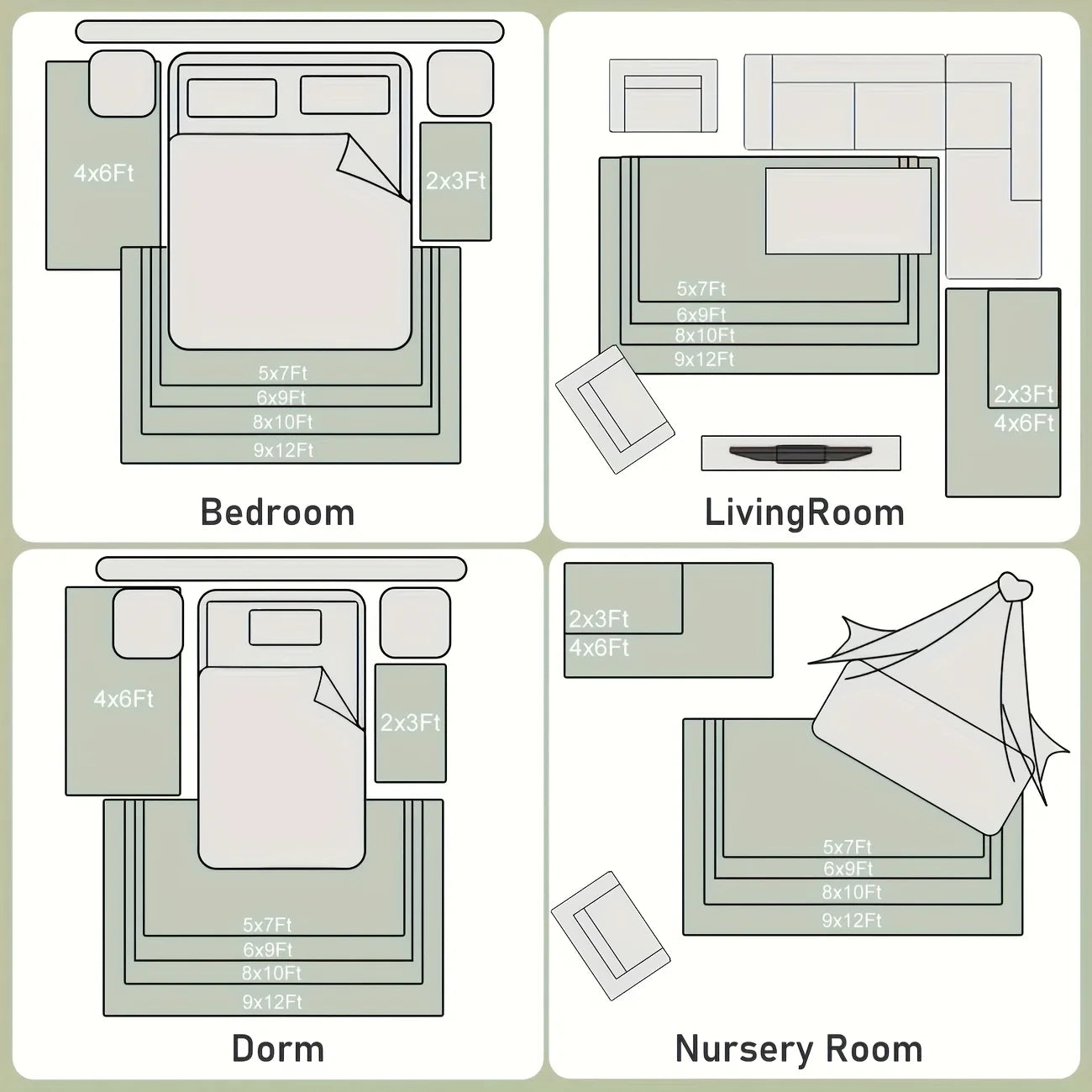 Fluffy And Soft Long-Haired Carpet (Blue)