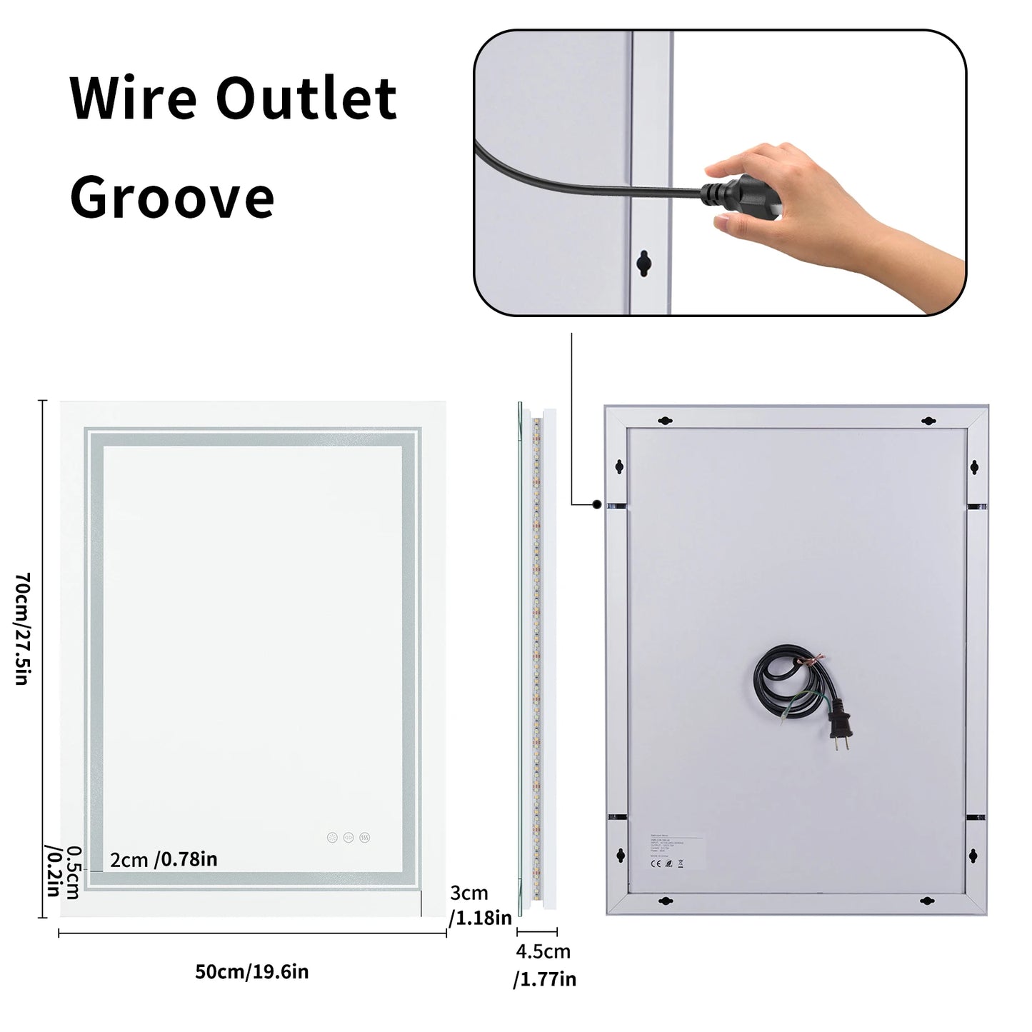 Led Rectangle Anti-fog Mirror