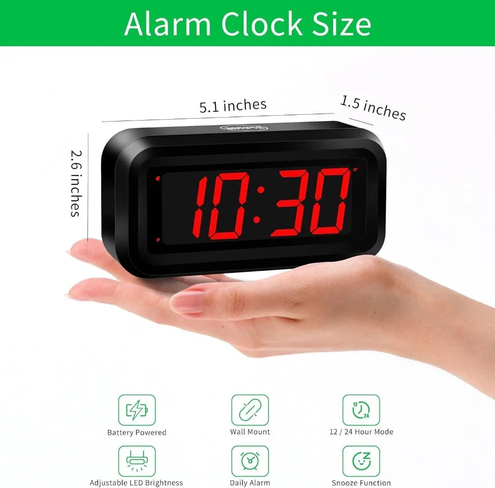 Battery Operated Small Wall LED Digital Clock