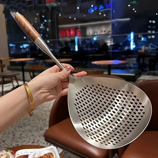 Stainless Steel Short Handle Scoop Strainer