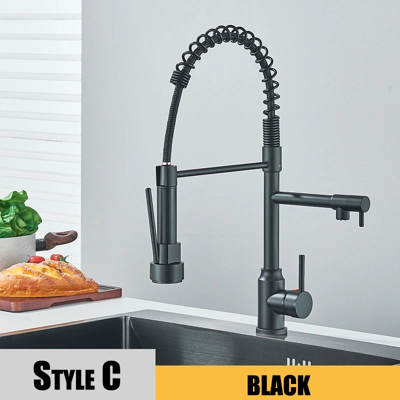 Black Kitchen Sink Faucet Pull Down