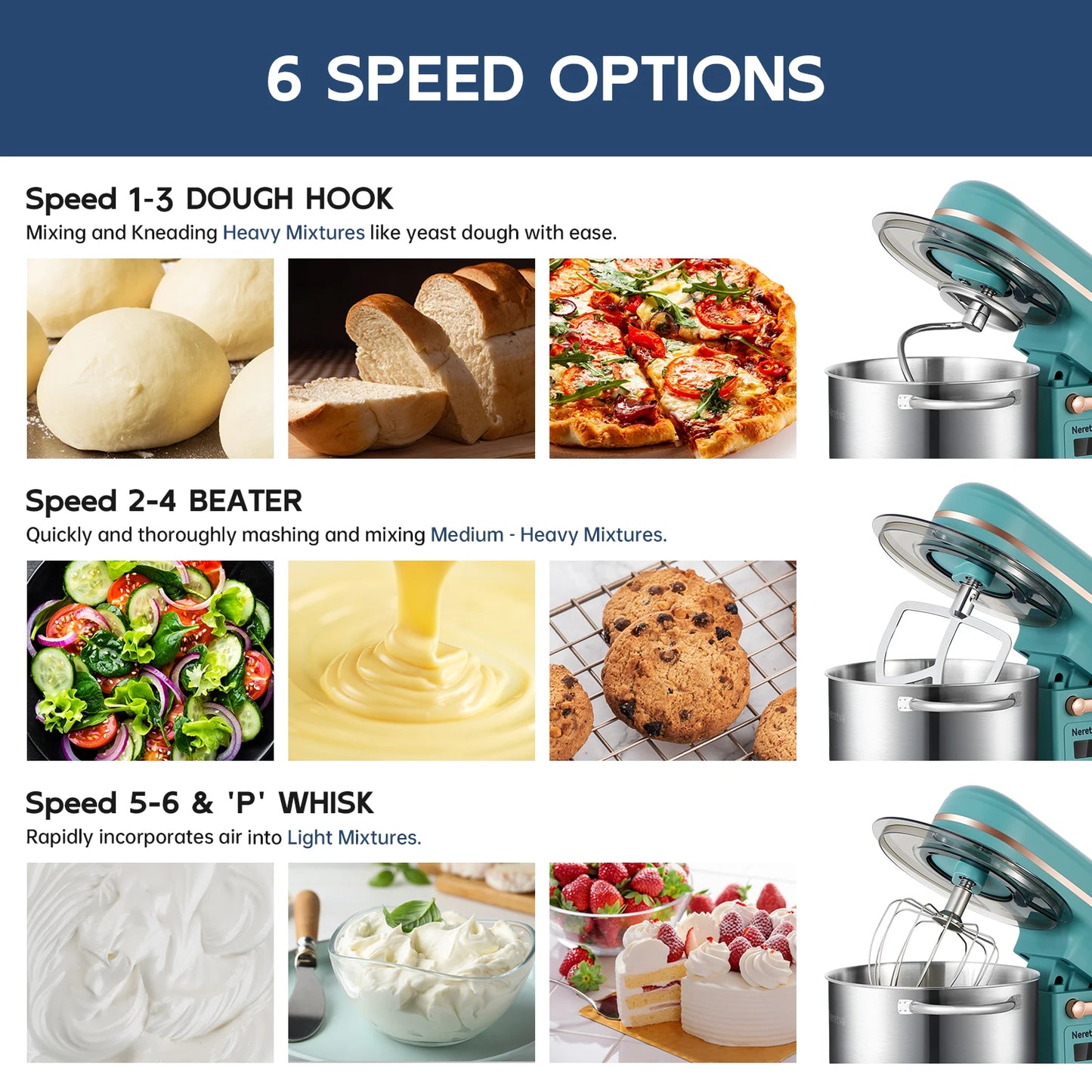 BPA-Free Stainless Steel Mixers Kitchen Electric Stand