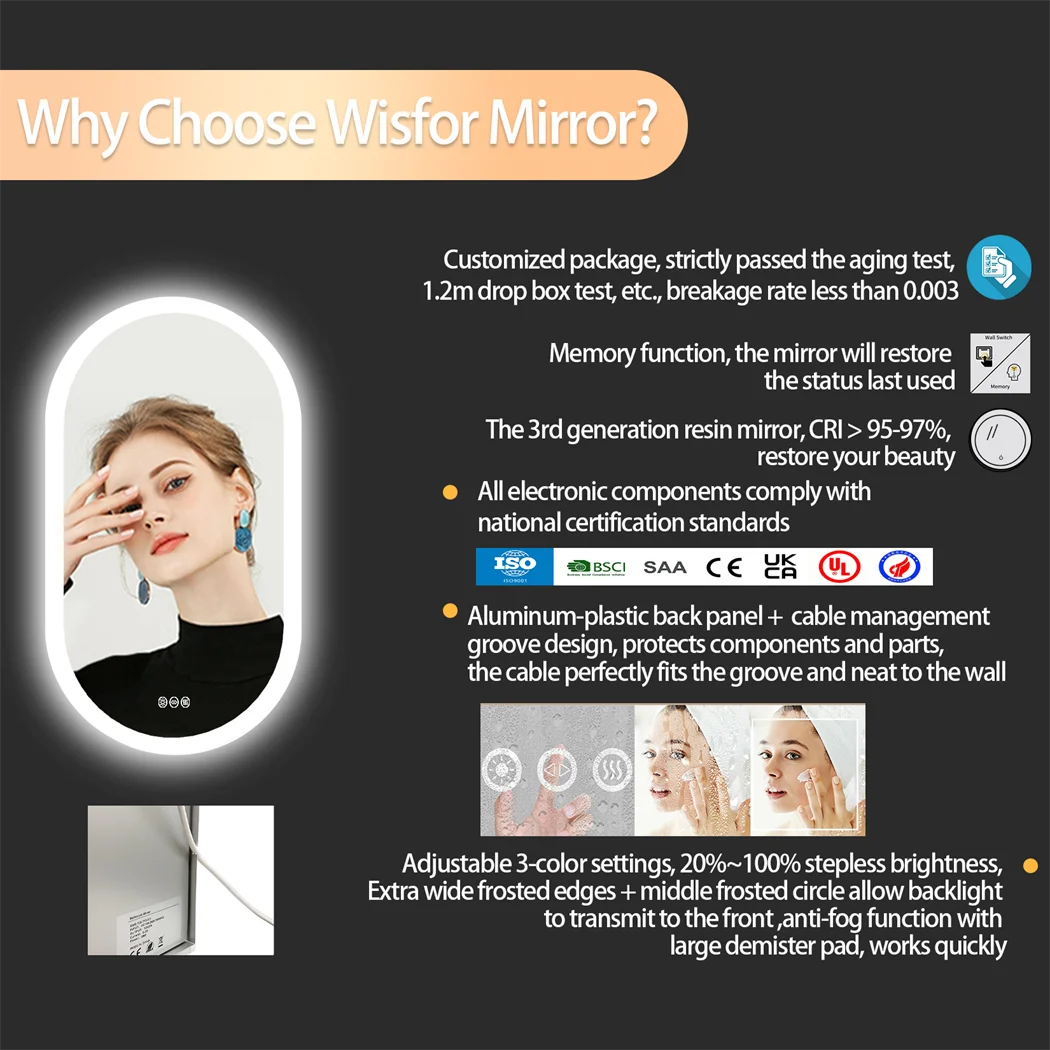 Oval LED Bathroom Mirror