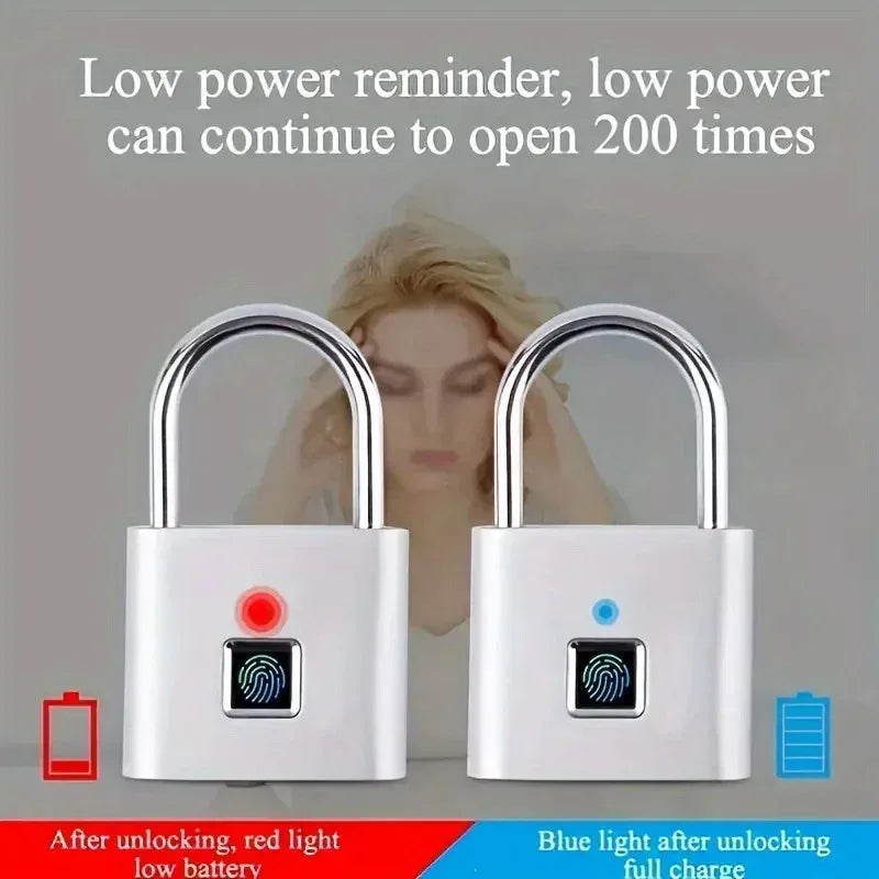 1pc Mini Smart Fingerprint Padlock