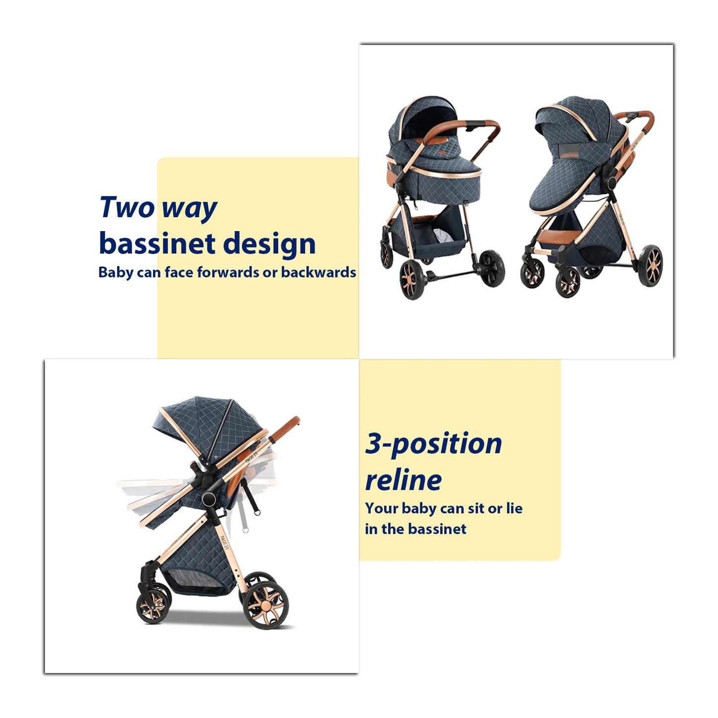 Multifunctional High Landscape 4-IN-1 Stroller