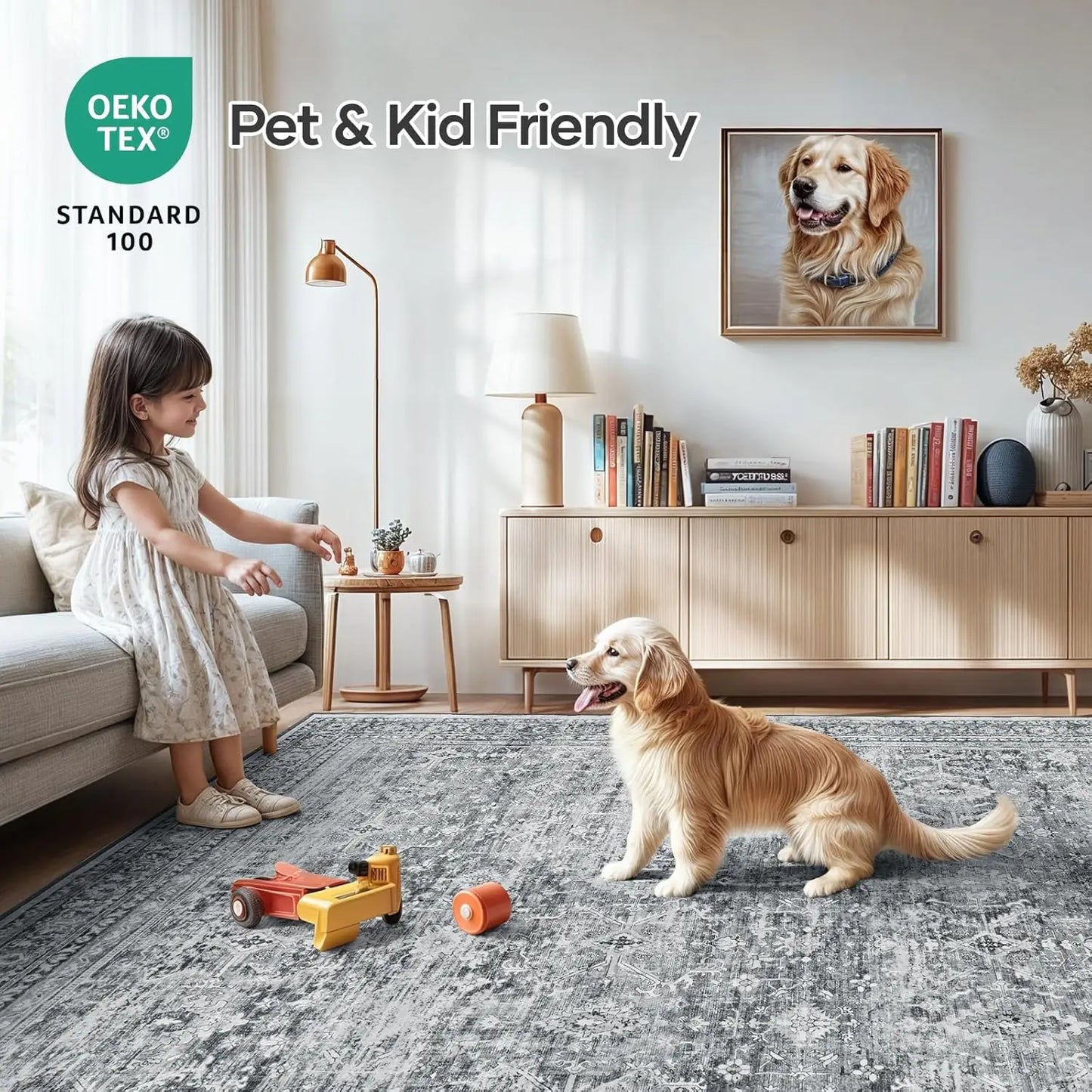 8x10 Soft Grey Floral Carpet