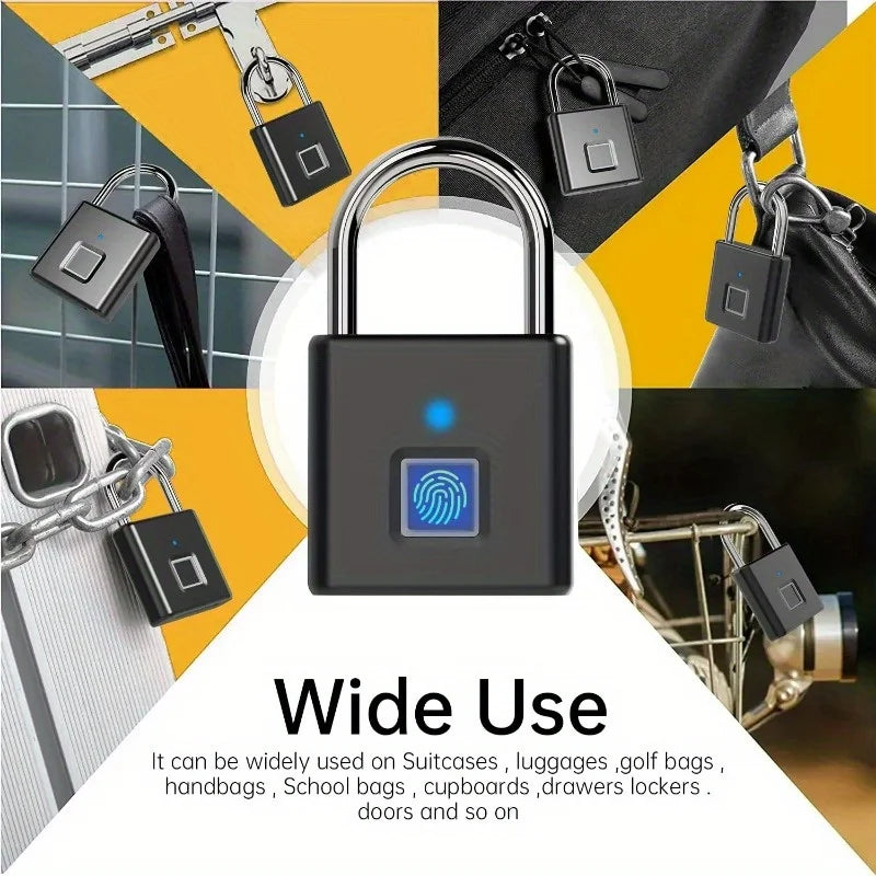 1pc Mini Smart Fingerprint Padlock