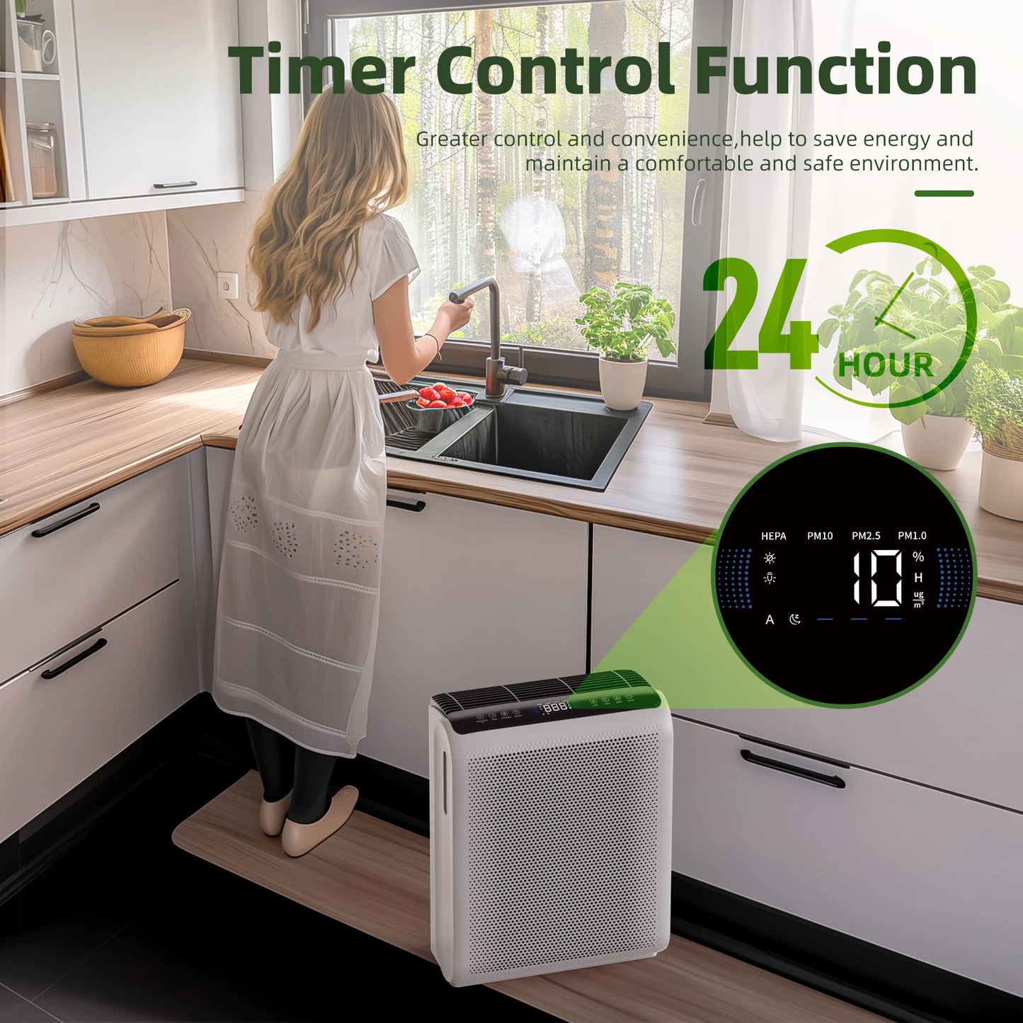 Air Purifier Touch Control Smart, Allergies
