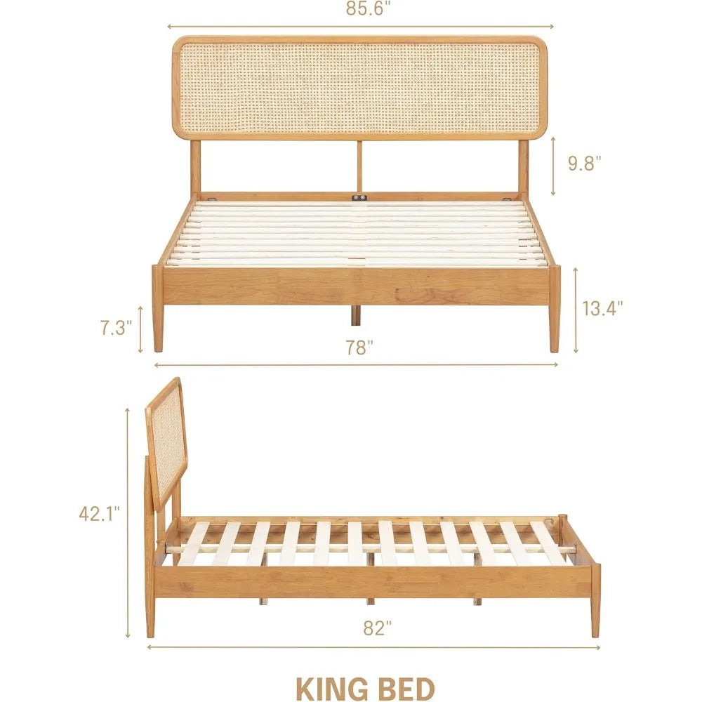 Lupin Wooden Bed Frame With Headboard