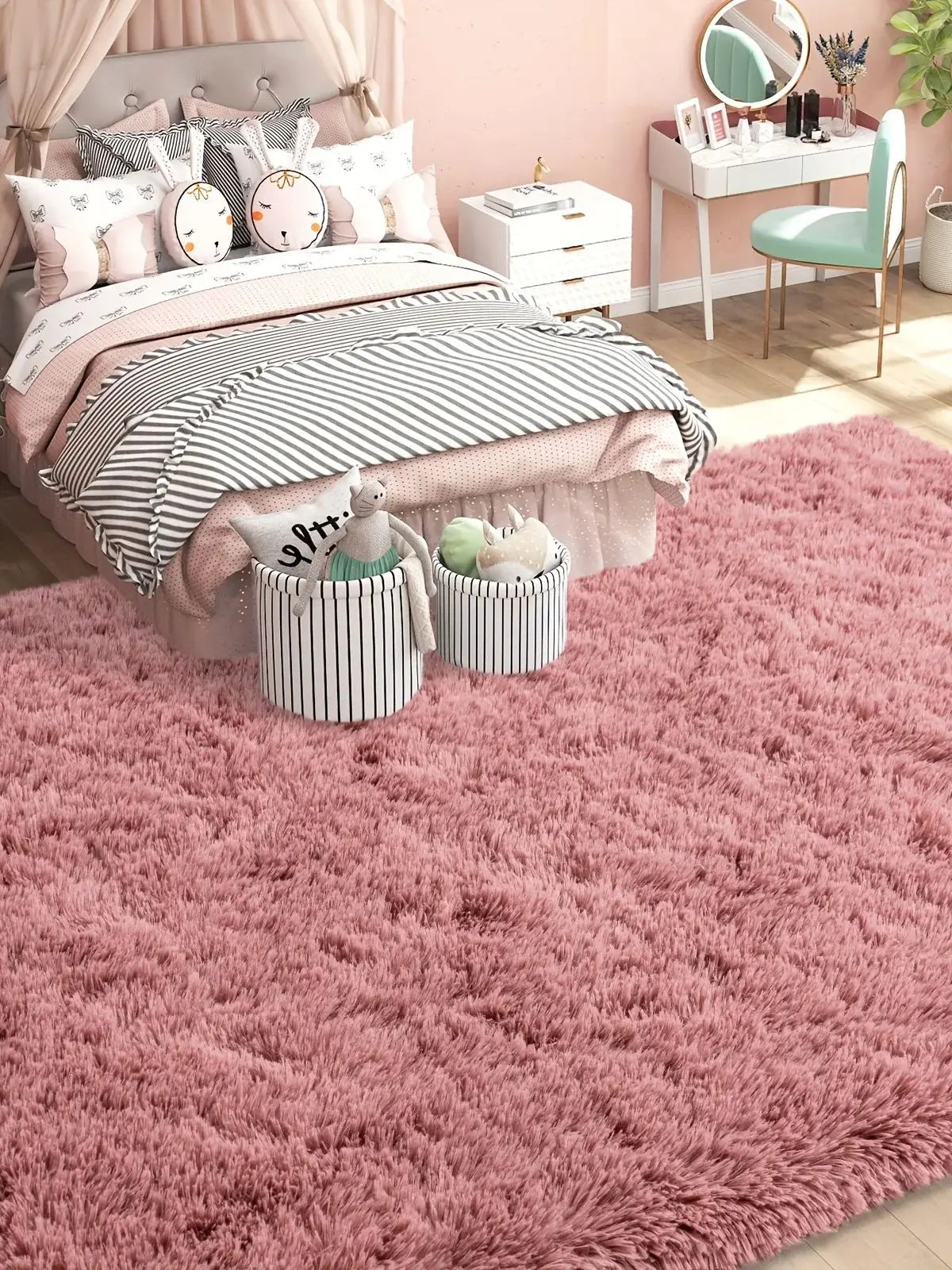 Bean Paste Color Fluffy Plush Carpet