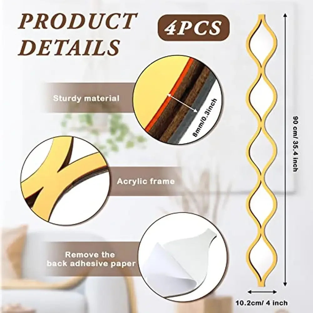 Teardrop Mirror Wall Art Decor Set Of 4