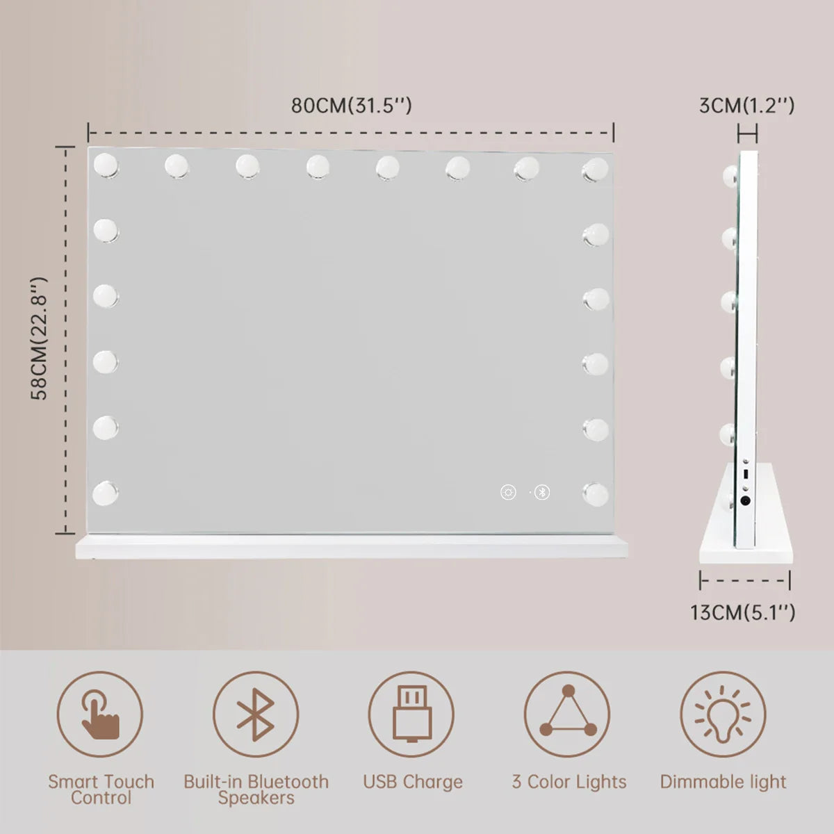 Large Vanity Mirror With Lights