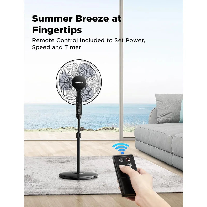 Oscillating Pedestal Standing Fan With Remote Control