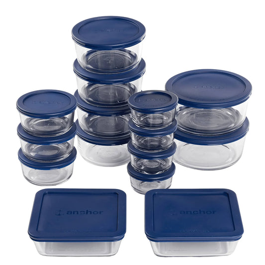 Glass Food Storage Containers with Lids – 30-Piece