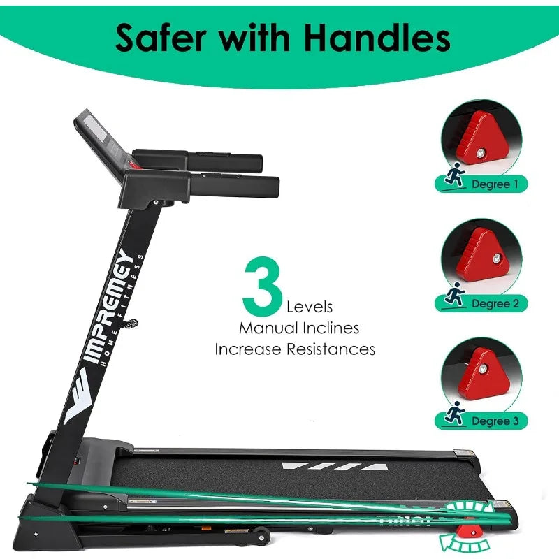 Impremey Folding Treadmill With Incline, Easy Assembly