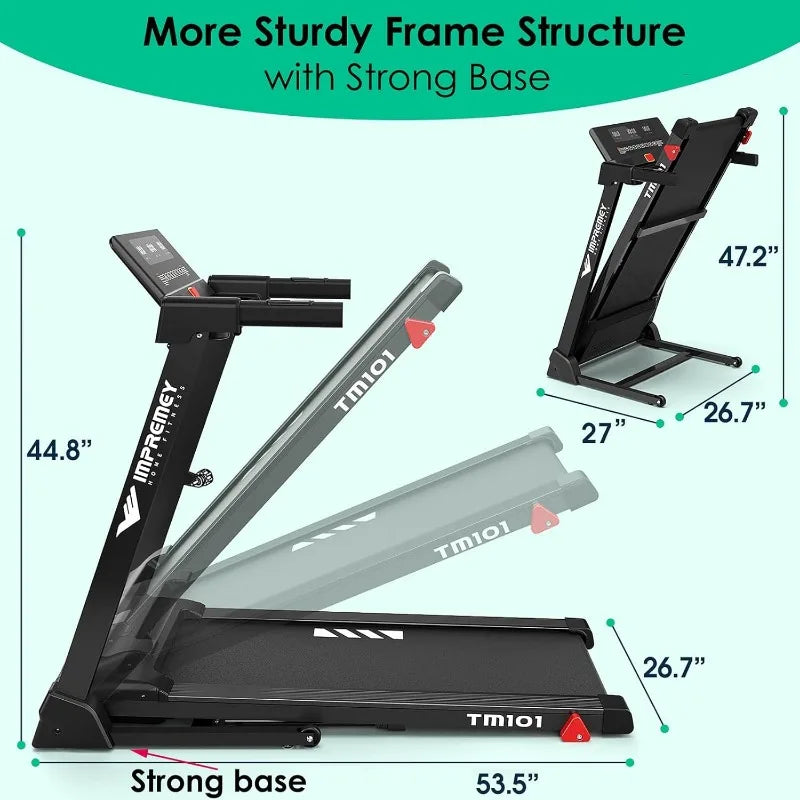 Impremey Folding Treadmill With Incline, Easy Assembly
