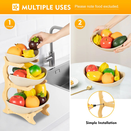 3-Layer Ceramic Fruit Plate Stand